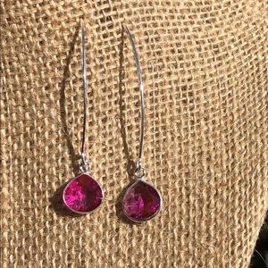 WATERMELON TOURMALINE  925 STERLING SILVER EARRINGS
